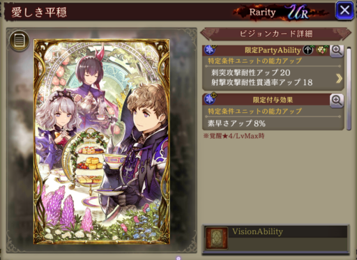 【FFBE幻影戦争】愛しき平穏の凸別ステータス／アビリティ